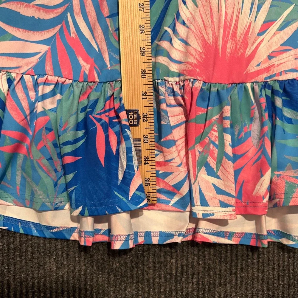 Banana Boat Tropical Palm UPF 50+ Sun Dress Blue Pink XL BB870